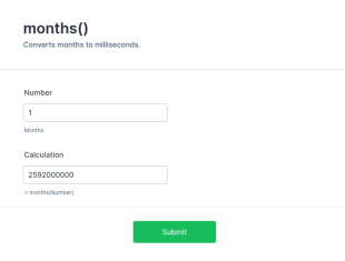 Form Calculation: Math Function Reference Months() Form Template