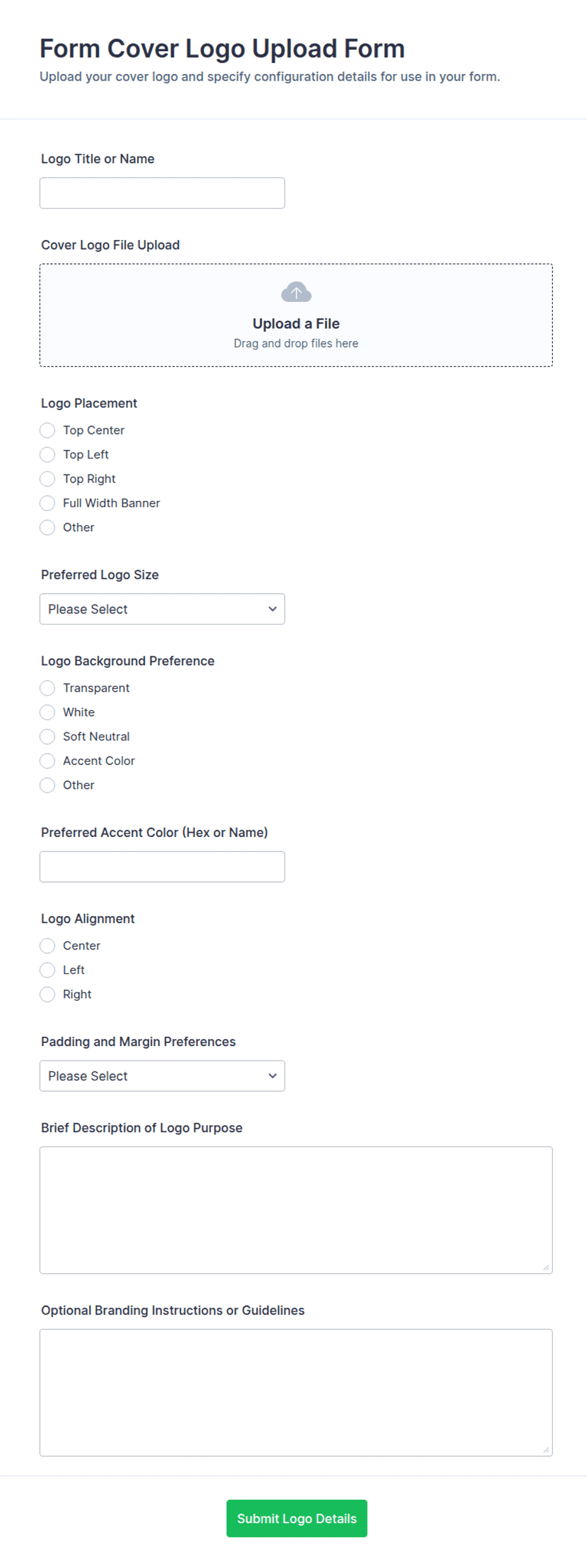 Form Cover Logo Upload Form Template | Jotform