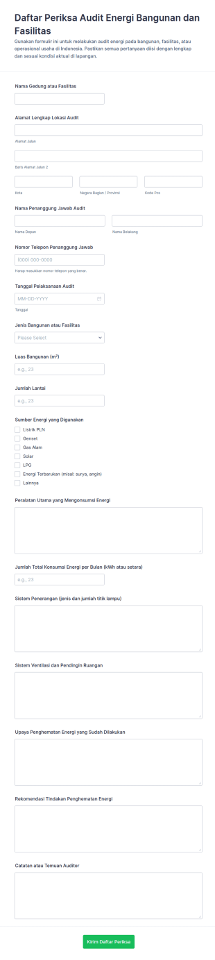 Form Daftar Periksa Audit Energi