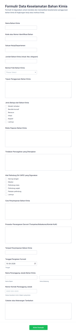 Form Data Keselamatan Kimia