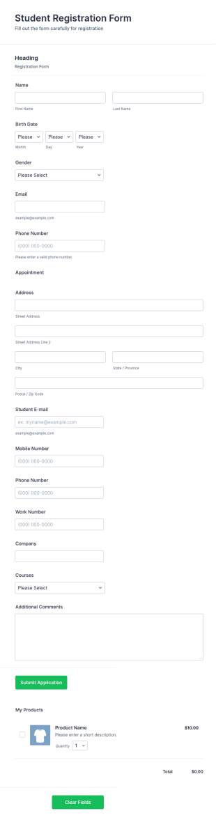Form Elements Form Template