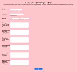 Form Evaluasi Sharing Session 2020 Ika Psikologi Unhas Form Template