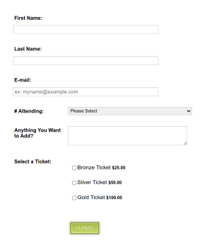 Form Generator | RSVP Form Template