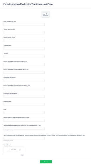 Form Kesediaan Pembicara Form Template