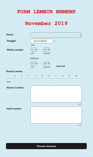 Form Lembur