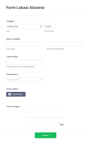 Form Lokasi Absensi Form Template
