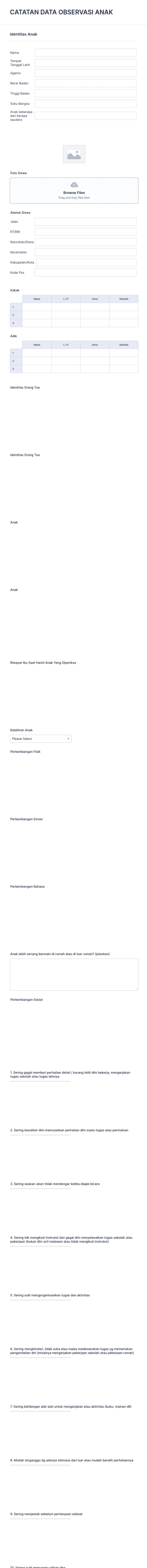 Form Observasi Siswa