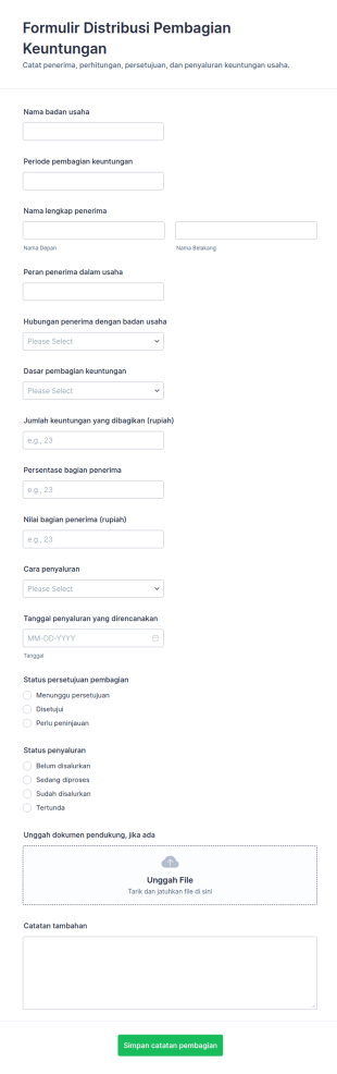 Form Pembagian Keuntungan