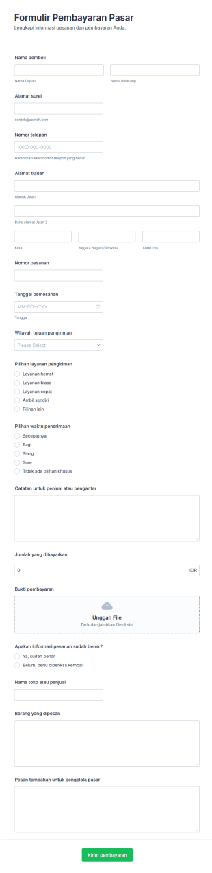 Form Pembayaran Marketplace