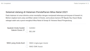 Form Pendaftaran Misa Natal 2021