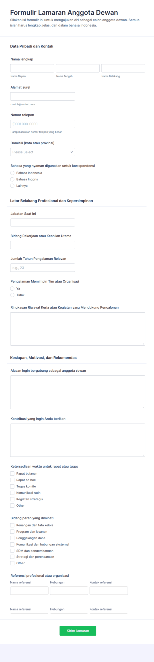 Form Pengajuan Anggota Dewan