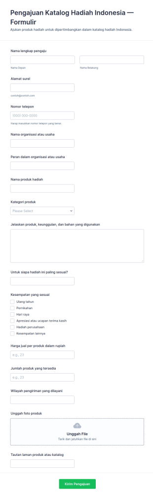 Form Pengajuan Katalog Hadiah