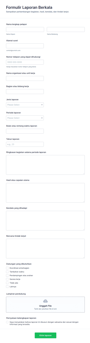 Form Pengajuan Laporan Berkala