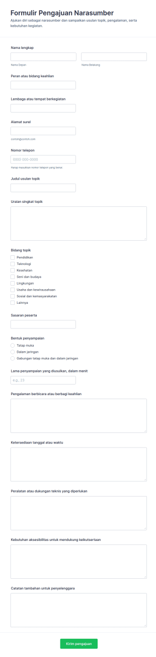 Form Pengajuan Pembicara