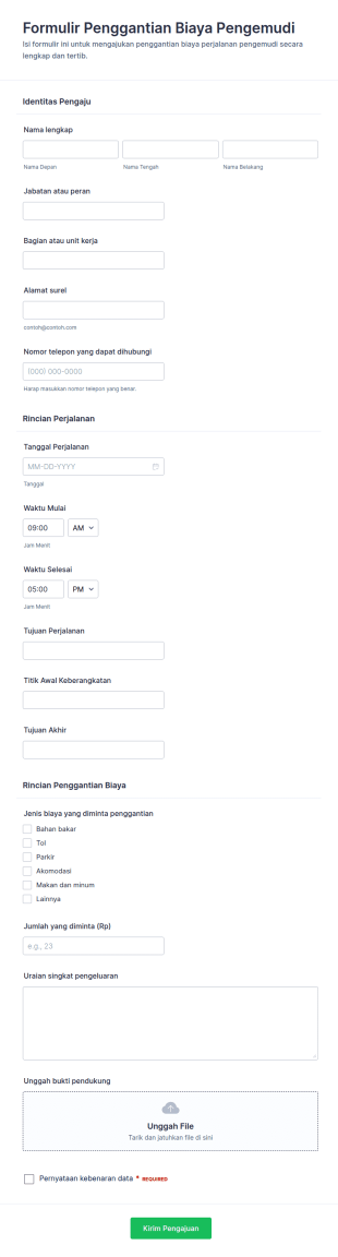 Form Pengajuan Penggantian Biaya Pengemudi