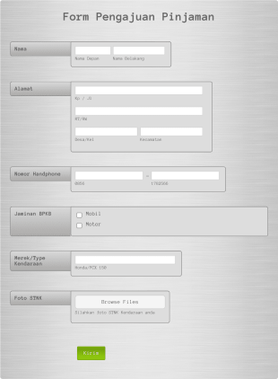 Form Pengajuan Pinjaman Form Template