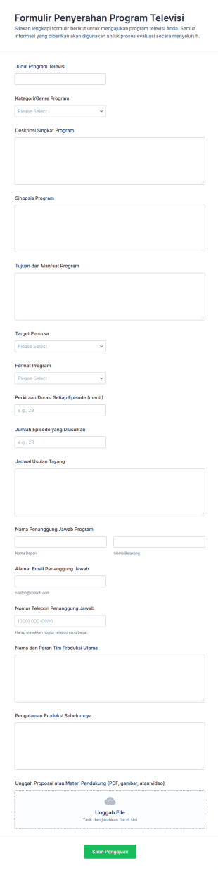 Form Pengajuan Program Televisi