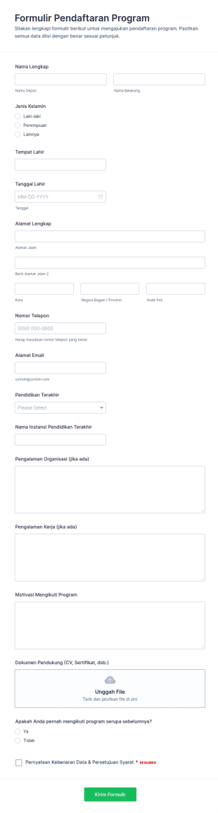 Form Pengajuan Program