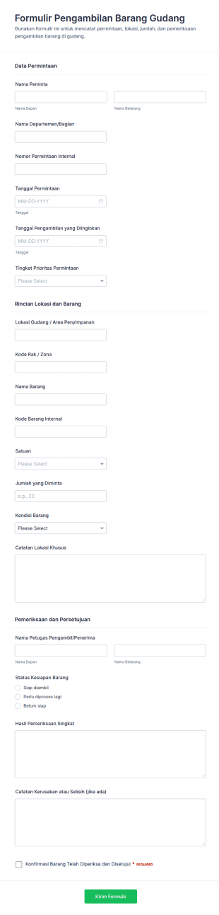 Form Pengambilan Barang Gudang