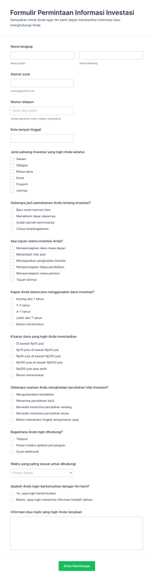 Form Permohonan Investasi