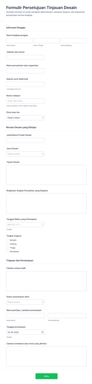 Form Persetujuan Tinjauan Desain