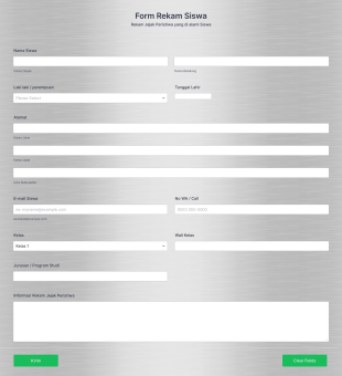 Form Rekam Siswa Form Template
