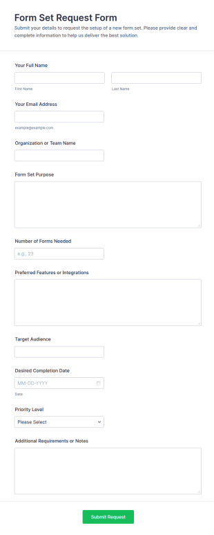 Form Set Request Form Template