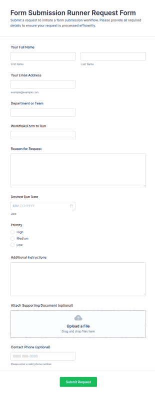 Form Submission Runner Request Form Template