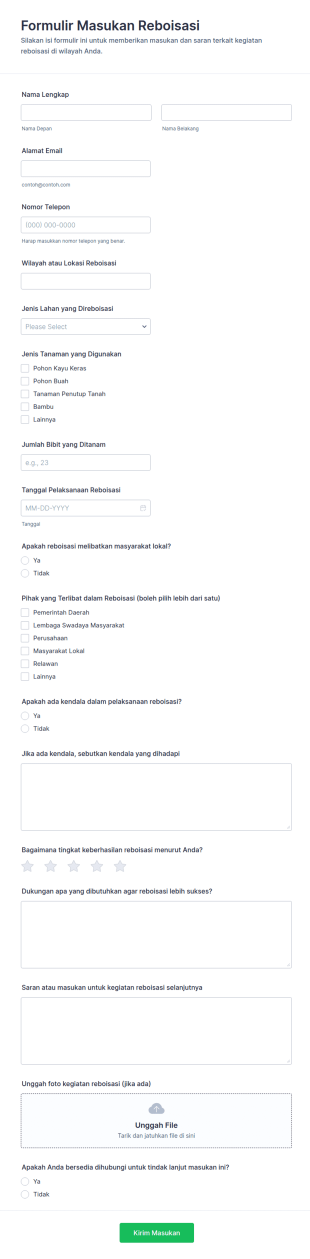 Form Umpan Balik Reboisasi