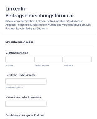 Form Zur Einreichung Von LinkedIn Posts