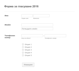 Форма за гласуване 2016 Form Template