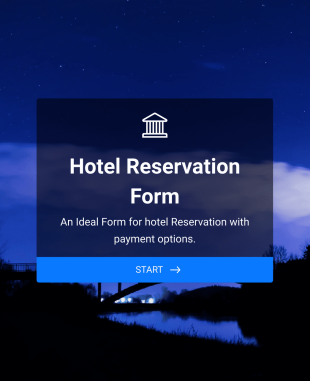 Форма за резервация в хотел Form Template