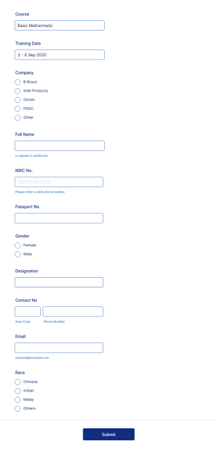 Public Program Attendance Form Template