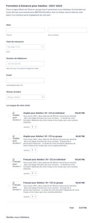 Formation à Distance Pour Adultes : 2021 2022