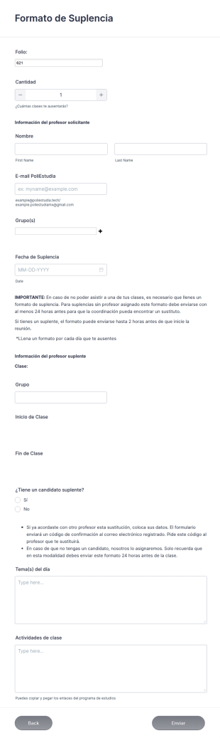 Formato De Suplencia