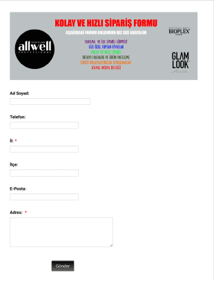 Formu Doldurun Biz Sizi Arayalım Form Template