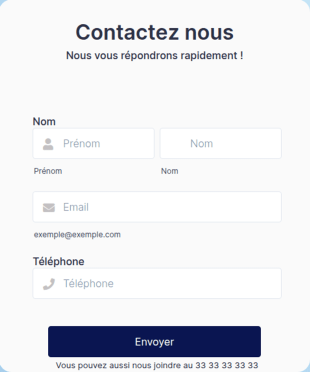 Formulaire Contactez Nous Thème Citron Vert