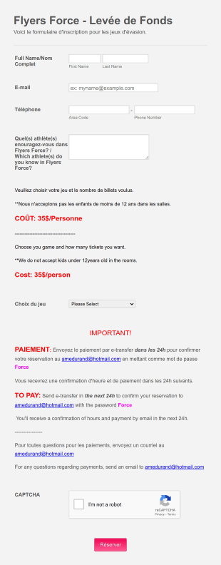 Formulaire D'achat De Billets Form Template