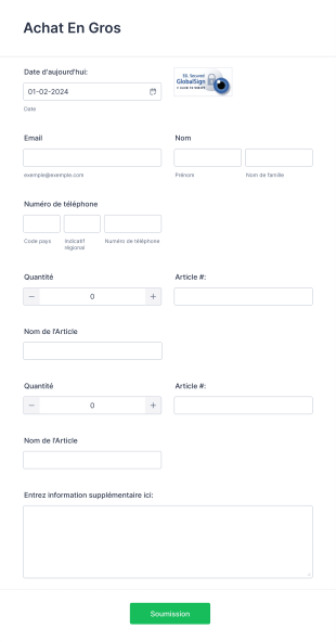 Modèle Formulaire & Bon De Commande Grossiste En Gros Form Template