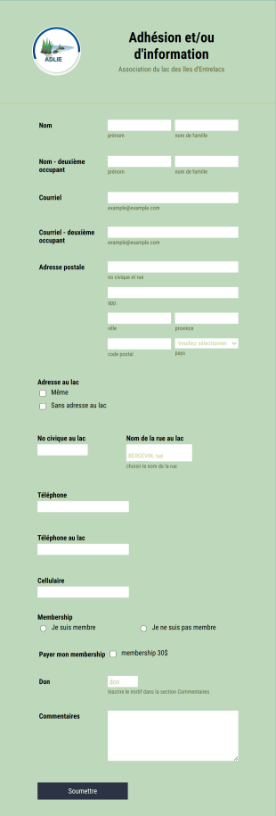 Formulaire D'adhésion Association Form Template