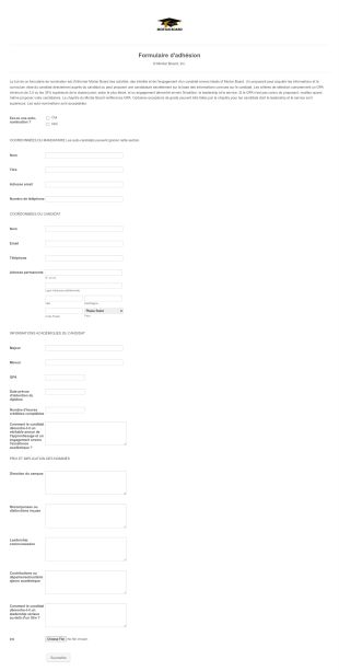 Formulaire D'adhésion Form Template