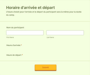 Formulaire D'arrivée Et Départ Form Template
