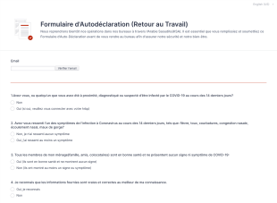 Formulaire D'Autodéclaration COVID 19 Form Template