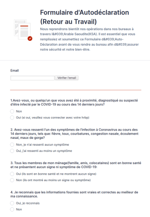 Formulaire D'Autodéclaration COVID 19