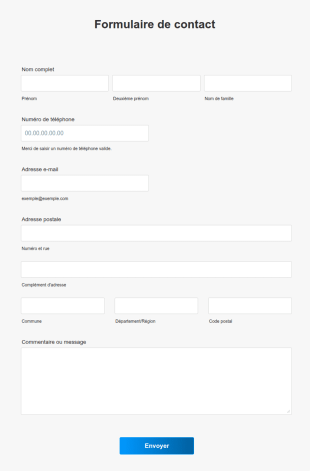 Formulaire De Collecte Des Coordonnées