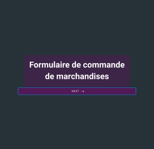 Formulaire De Commande De Marchandises