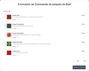 Formulaire De Commande De Paquets De Noël Form Template