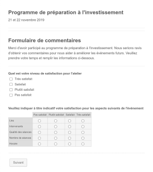 Formulaire De Commentaires Sur Le Webinaire D'entreprise Form Template