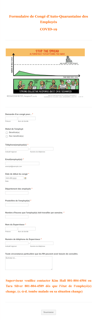 Formulaire De Congé Des Employés Pour L'Auto Quarantaine COVID 19 Form Template