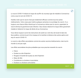 Formulaire De Consentement Au Vaccin COVID 19 Form Template